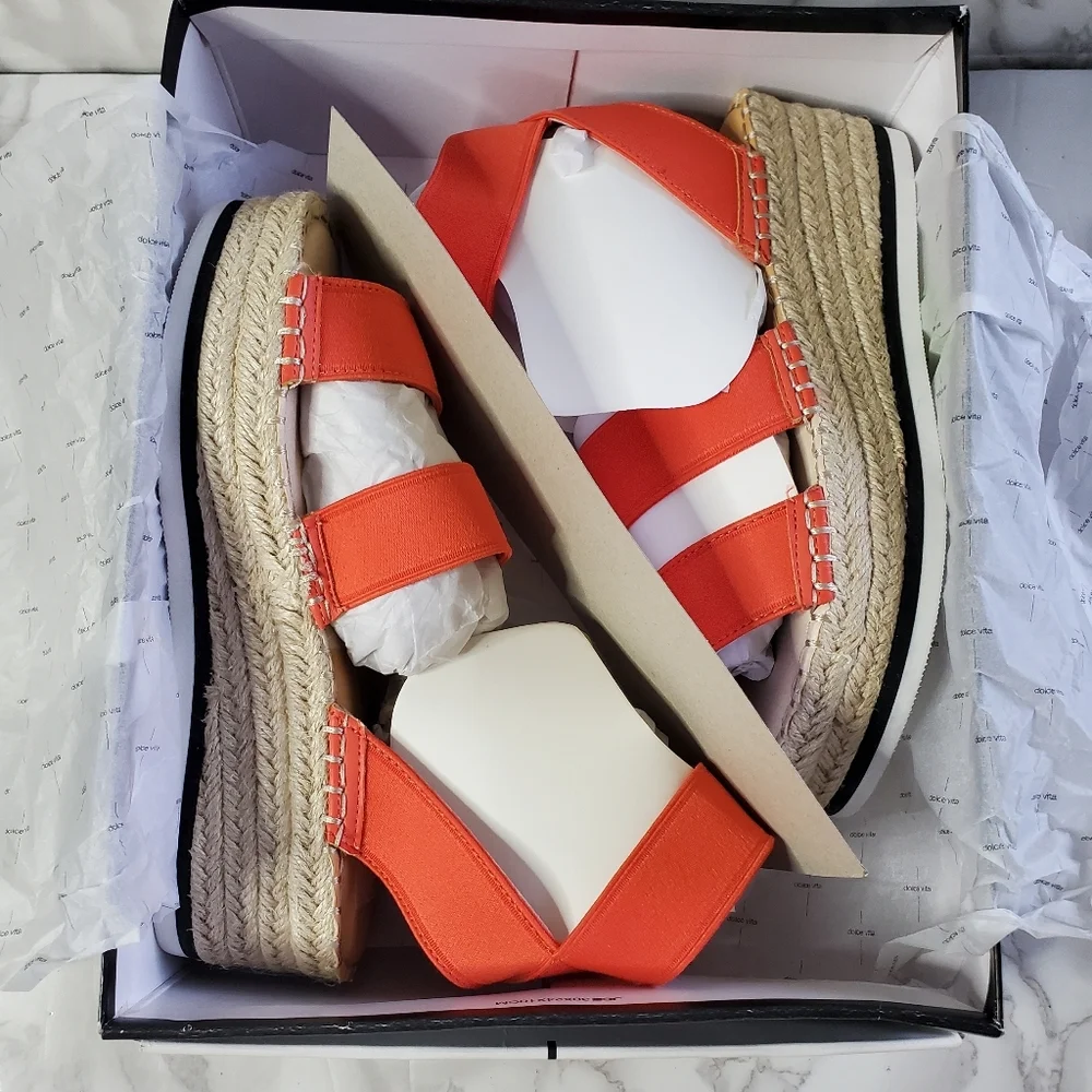 Dolve Vita Coral Elastic Espadrille Sandals 7.5